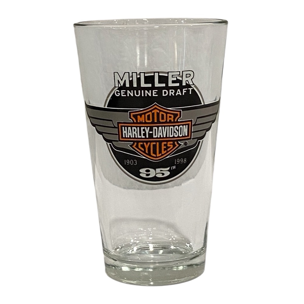 Harley-Davidson Miller High Life Anniversary Beer Pint Glass - NEW